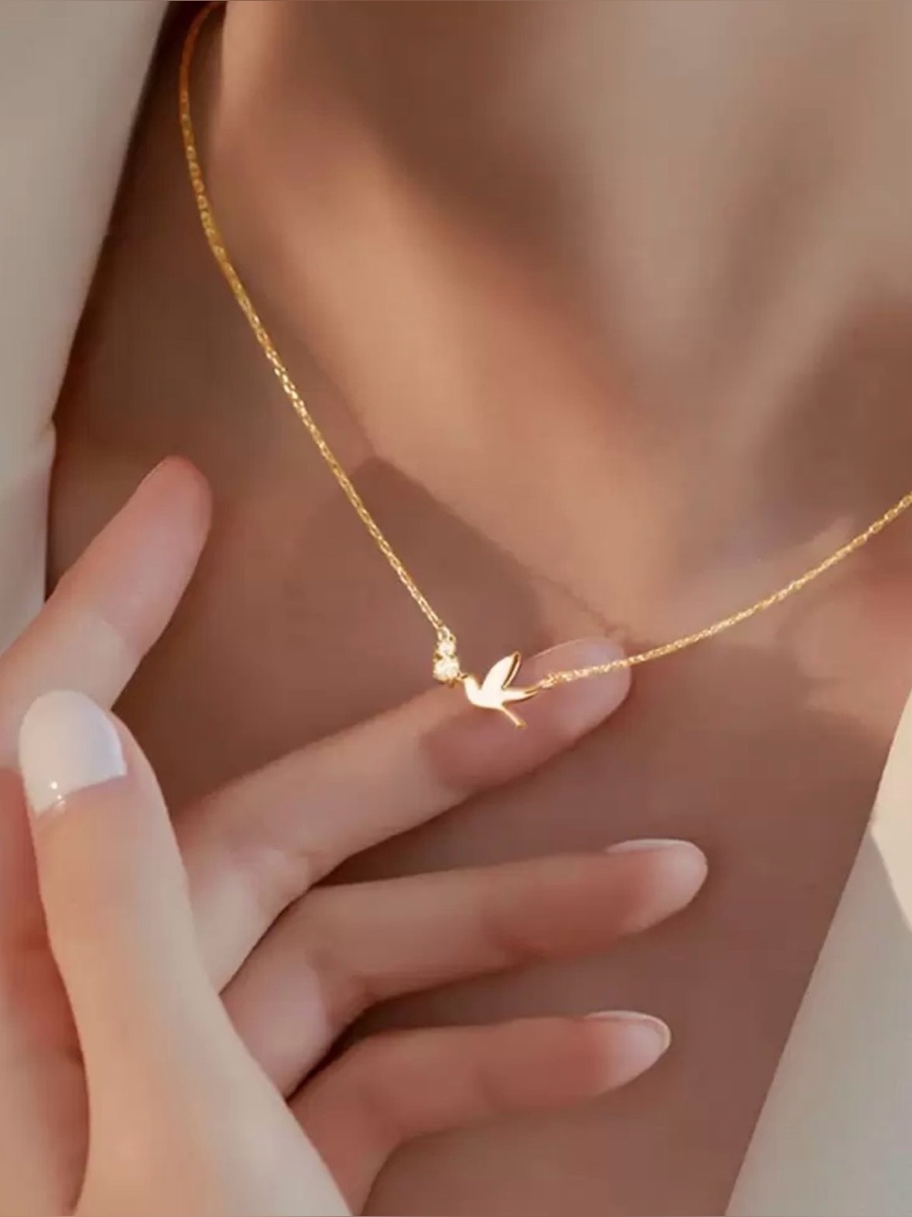 Gold Dove Pendant Necklace
